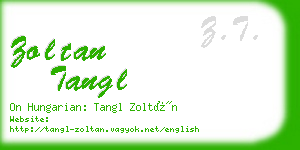 zoltan tangl business card